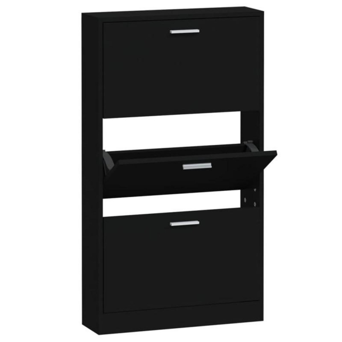 VIDAXL Armoire à chaussures Noir 59x17x108 cm Bois d ingénierie