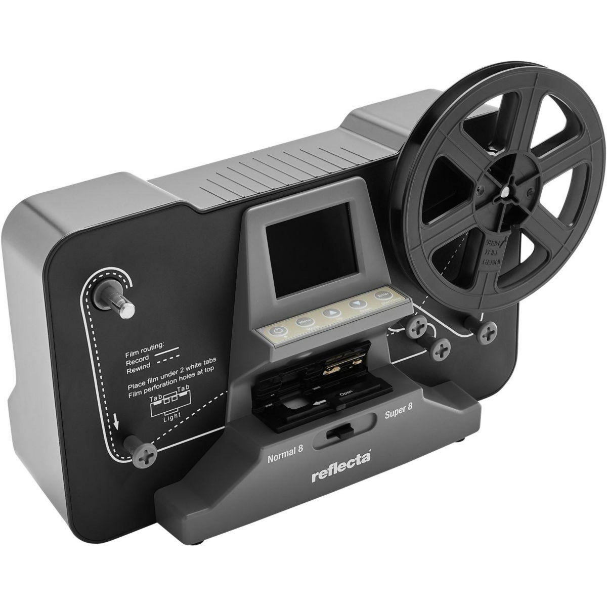 REFLECTA Scanner portable Film Scanner- Super 8 Normal 8 Black