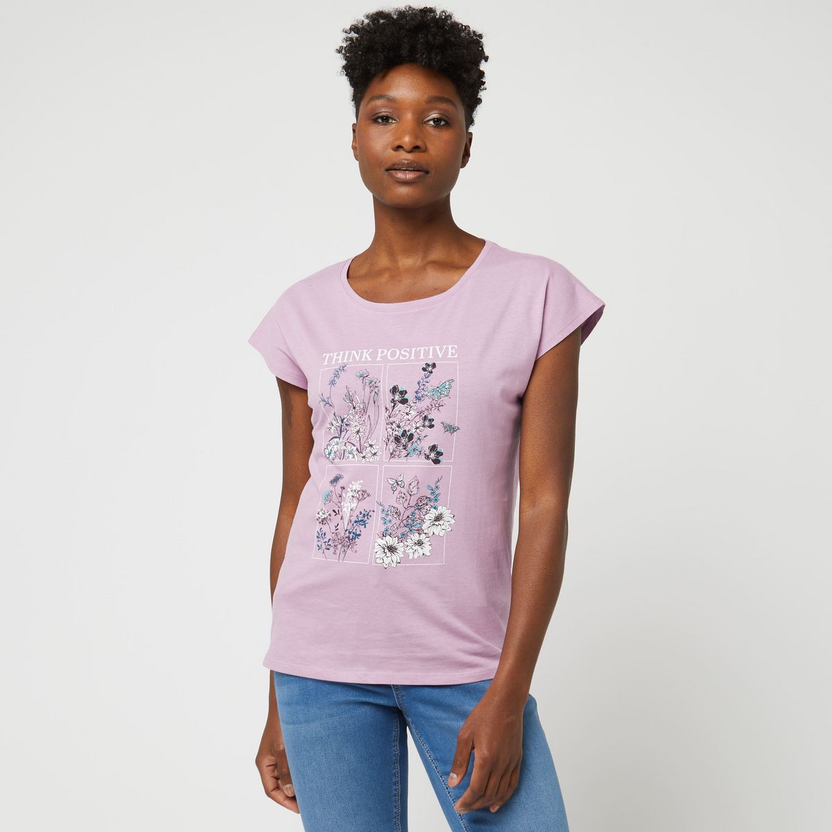 INEXTENSO T-shirt manche courte parme fantaisie femme