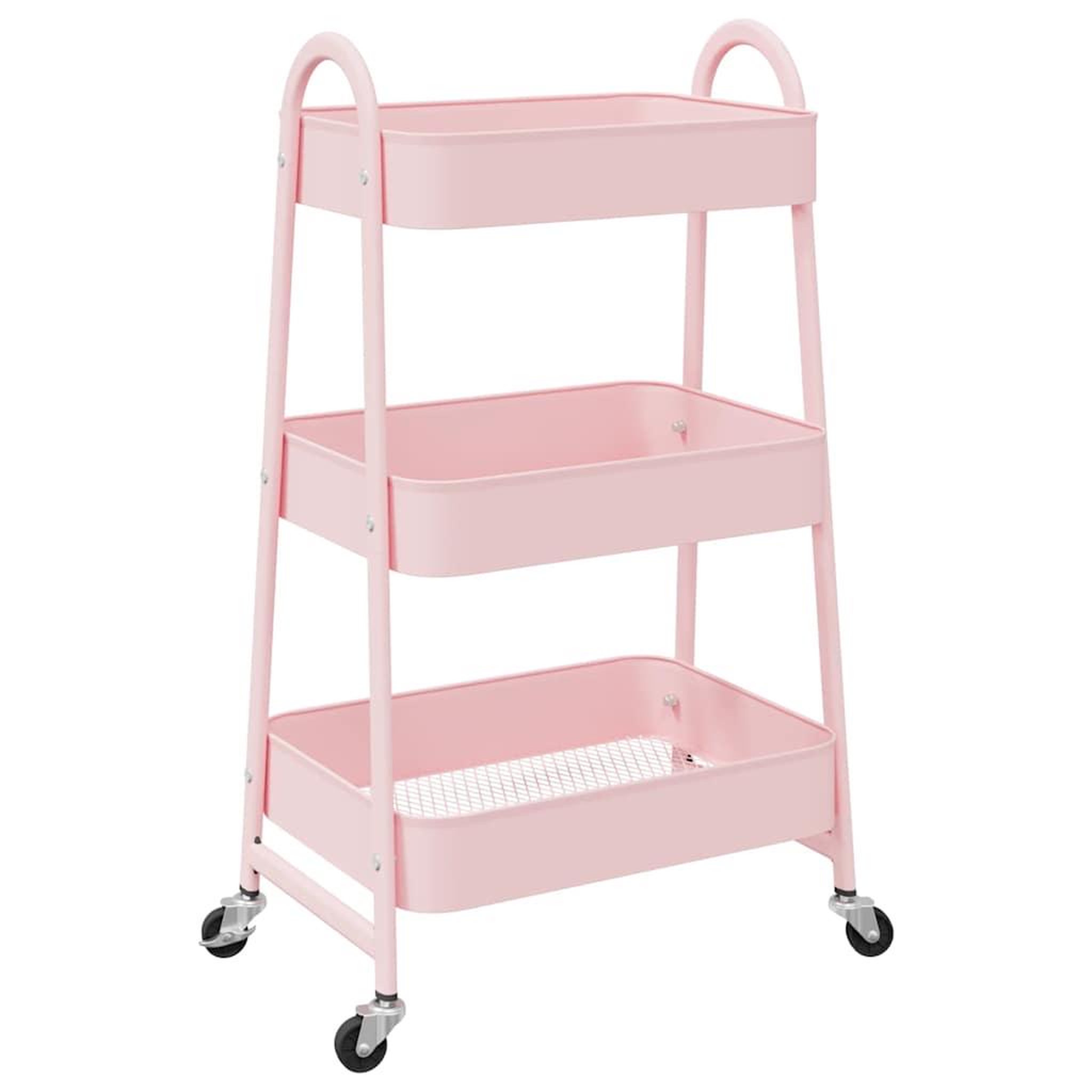 Voir la diapositive 2 : VIDAXL Chariot de rangement a 3 niveaux rose 42x41,5x77 cm acier