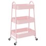 Voir la diapositive 2 : VIDAXL Chariot de rangement a 3 niveaux rose 42x41,5x77 cm acier