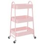 Voir la diapositive 2 : VIDAXL Chariot de rangement a 3 niveaux rose 42x41,5x77 cm acier