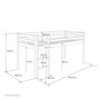 Voir la diapositive 2 : HomeStyle4U Lit mi-haut 90x200 cm avec sommier tunnel rose