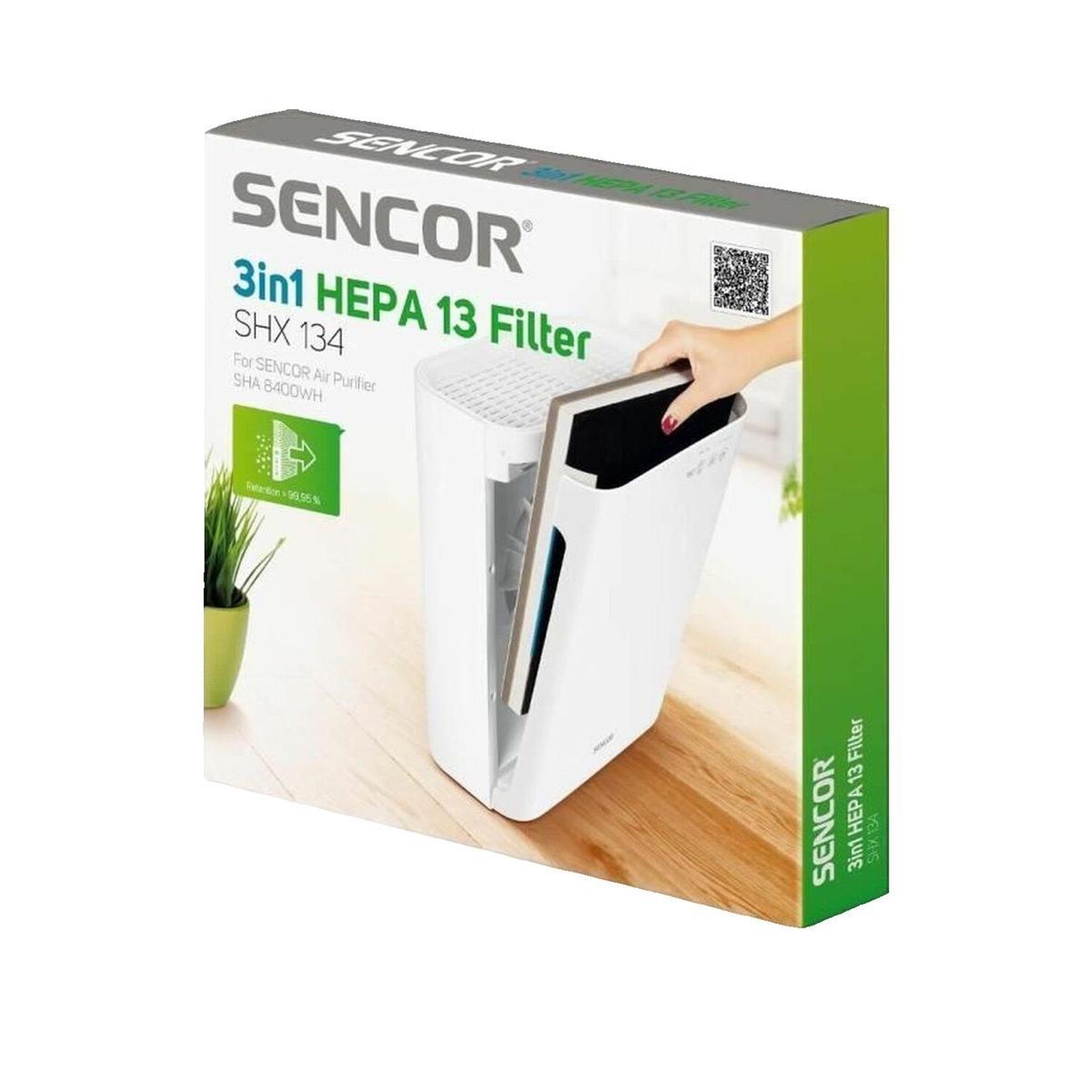 Voir la diapositive 2 : SENCO Filtre HEPA Sencor SHA 8400WH avec filtration en trois étapes
