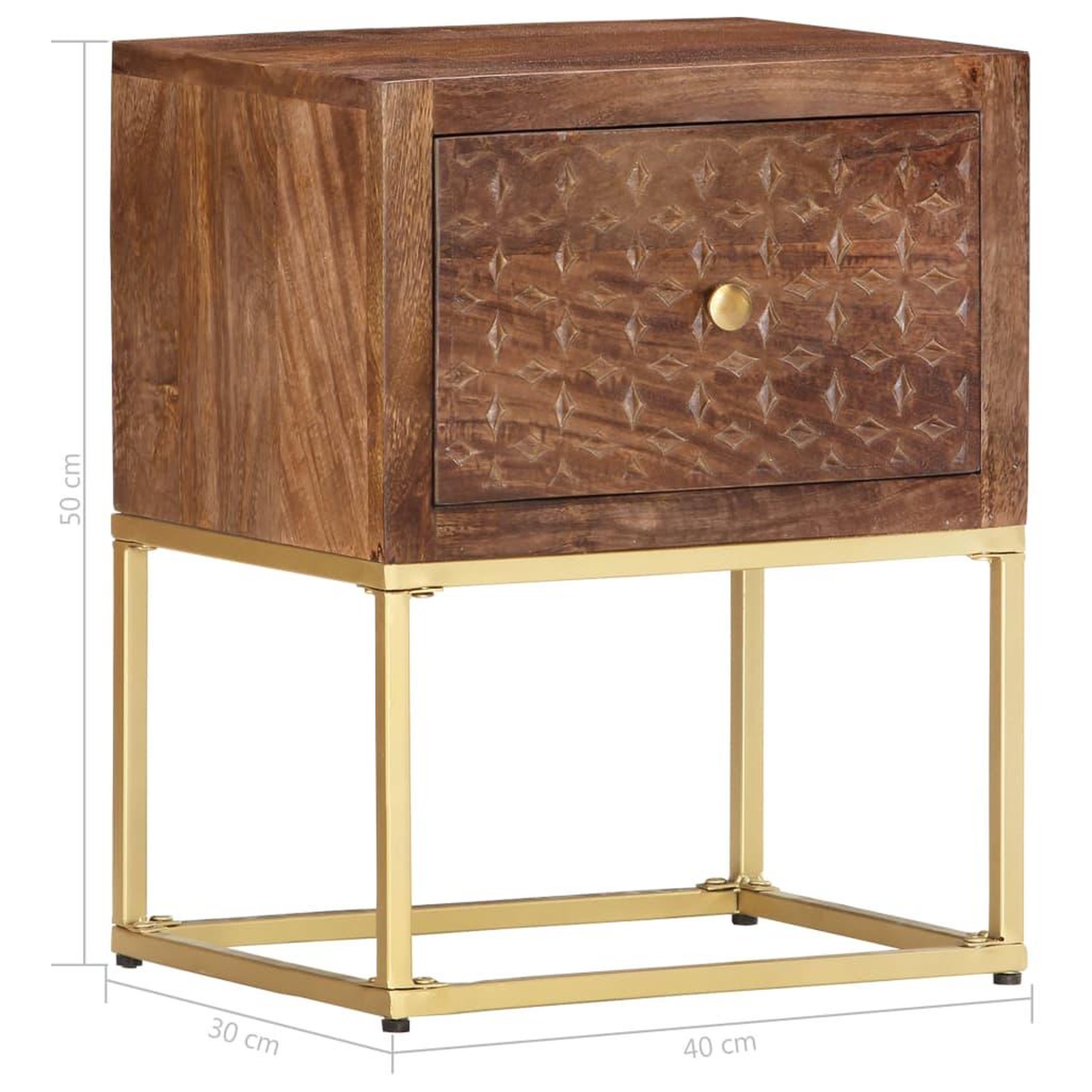 Voir la diapositive 6 : VIDAXL Table de chevet 40 x 30 x 50 cm Bois de manguier massif