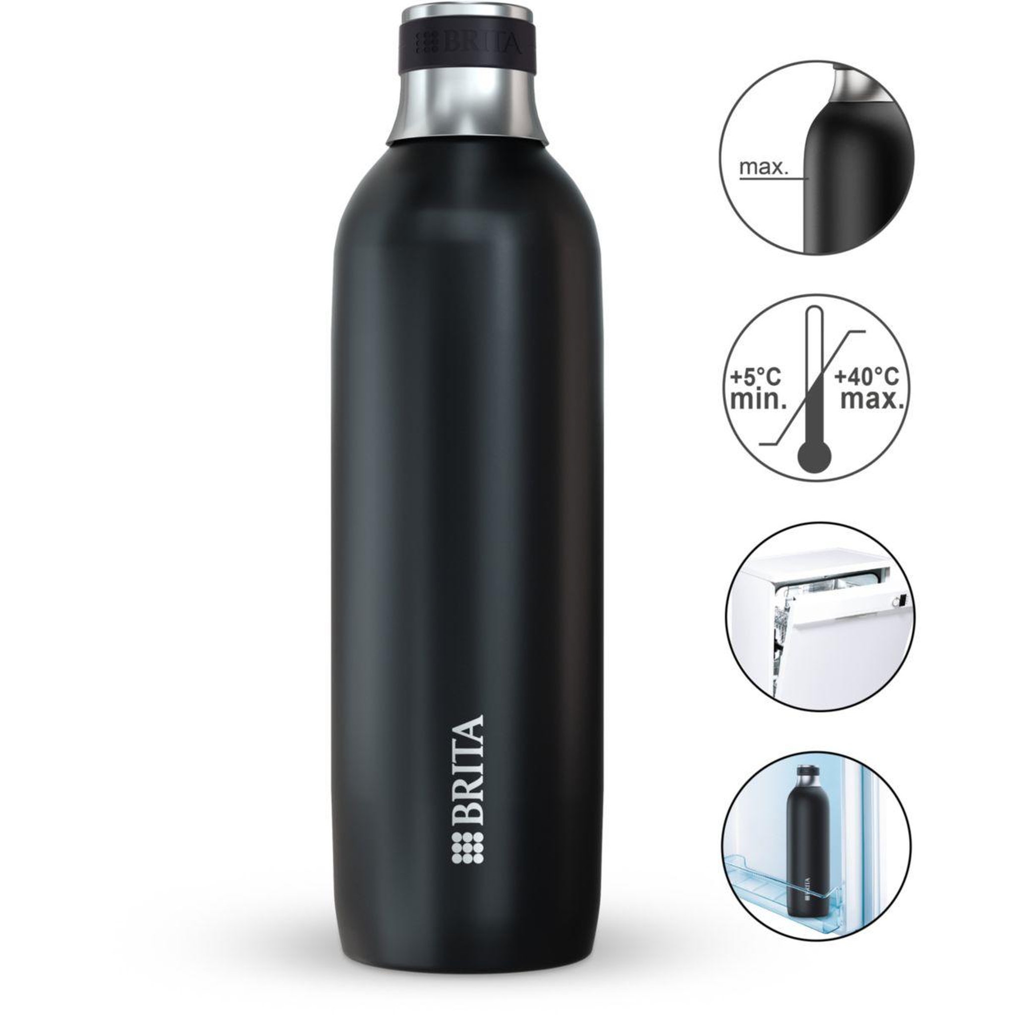 Voir la diapositive 3 : Brita Bouteille isotherme noire sodatrio 1l