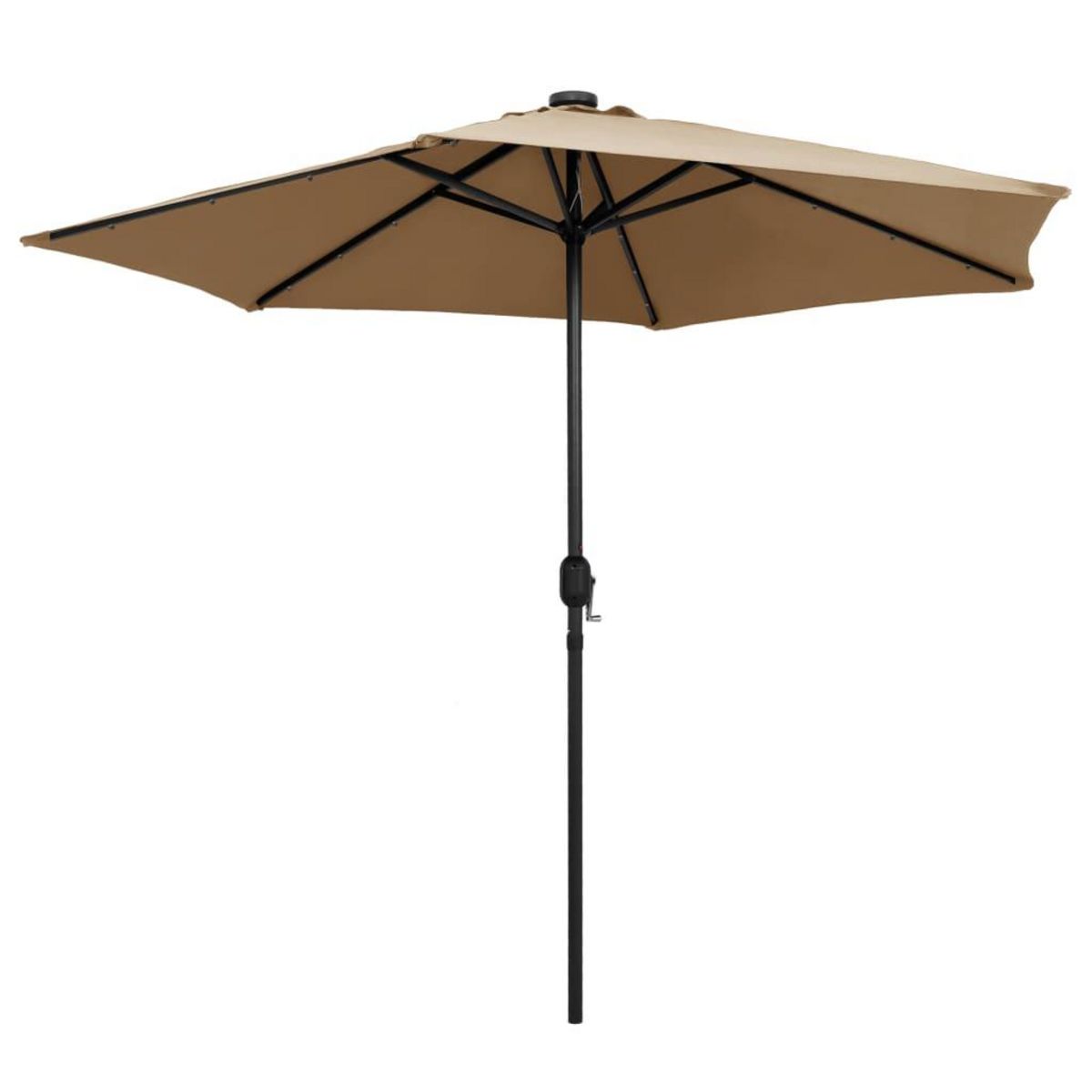 VIDAXL Parasol de jardin avec lumieres LED et mat en aluminium taupe