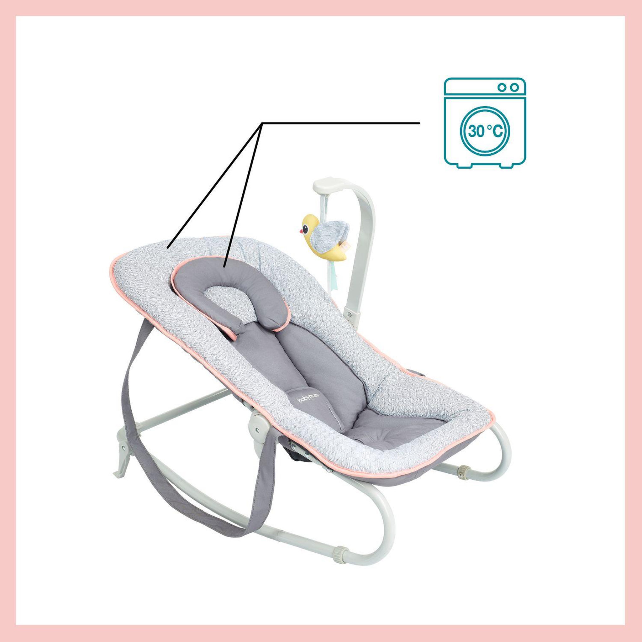 Voir la diapositive 7 : BABYMOOV Transat balancelle bébé Graphik - Pêche