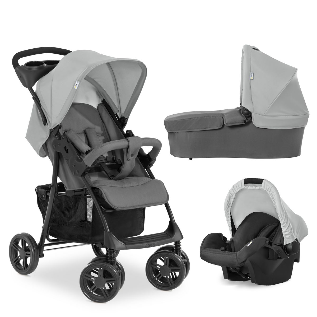 HAUCK Poussette Combinée Shopper Trioset - Gris