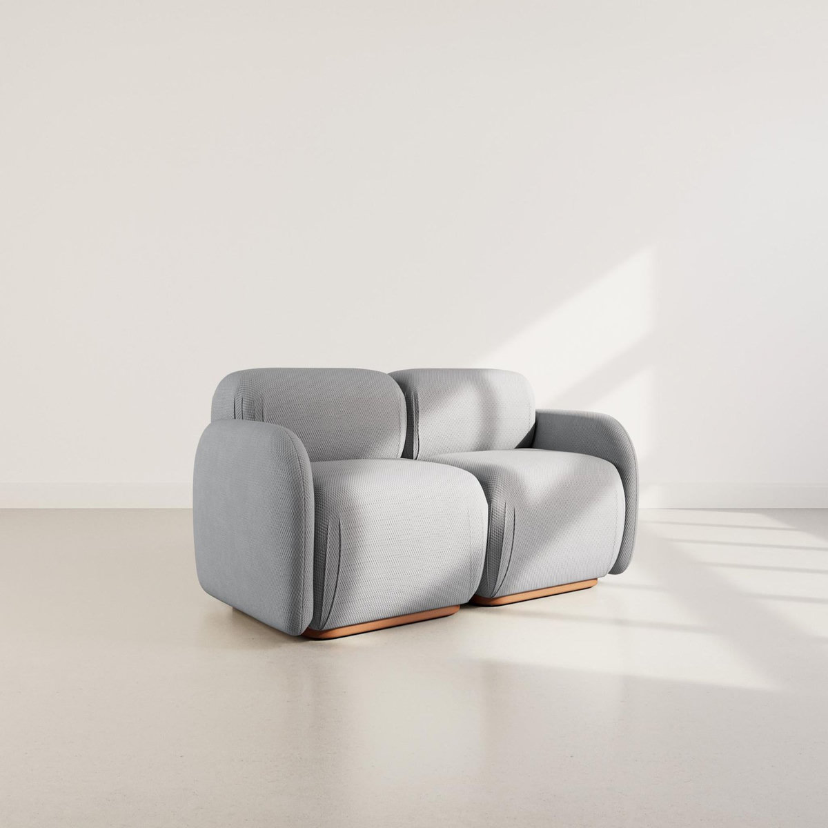 LISA DESIGN Penelope - canapé droit modulable 2 places en velours texturé