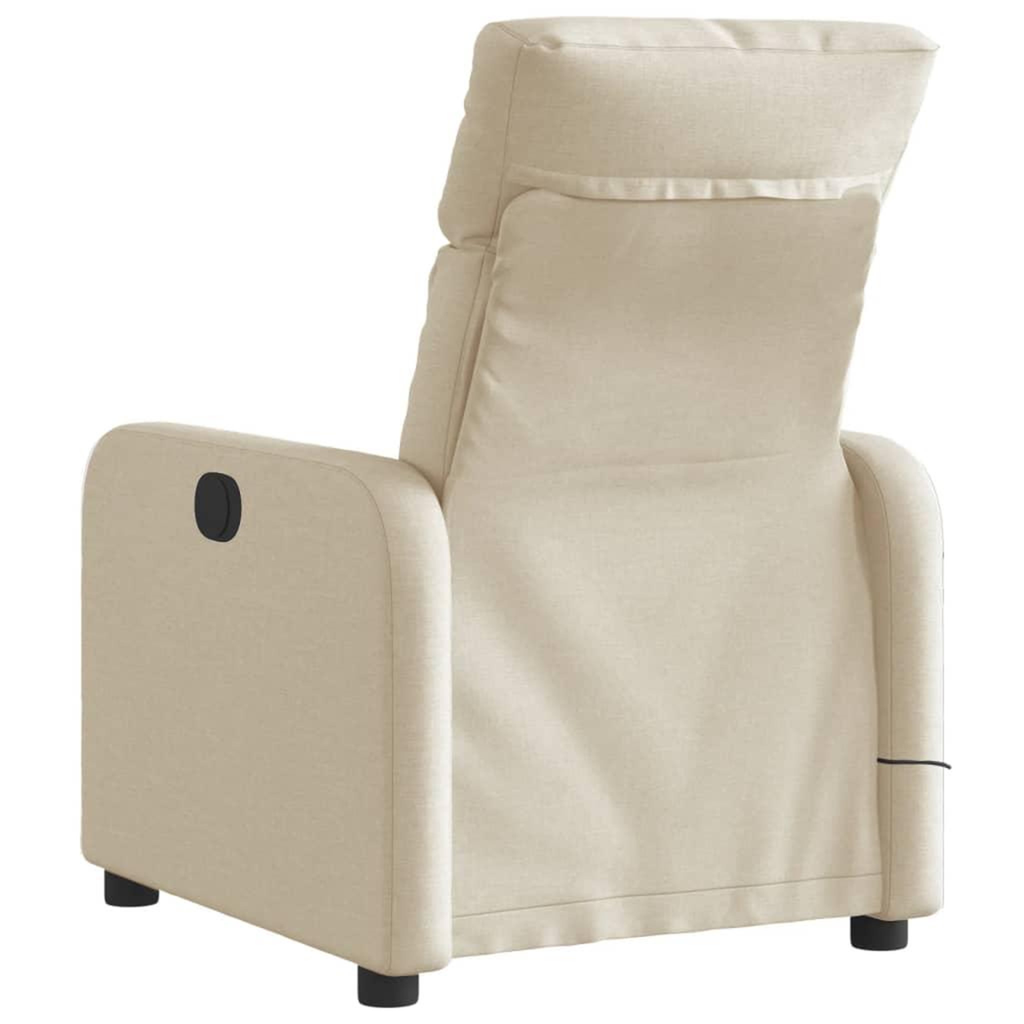 Voir la diapositive 5 : VIDAXL Fauteuil inclinable de massage electrique creme tissu