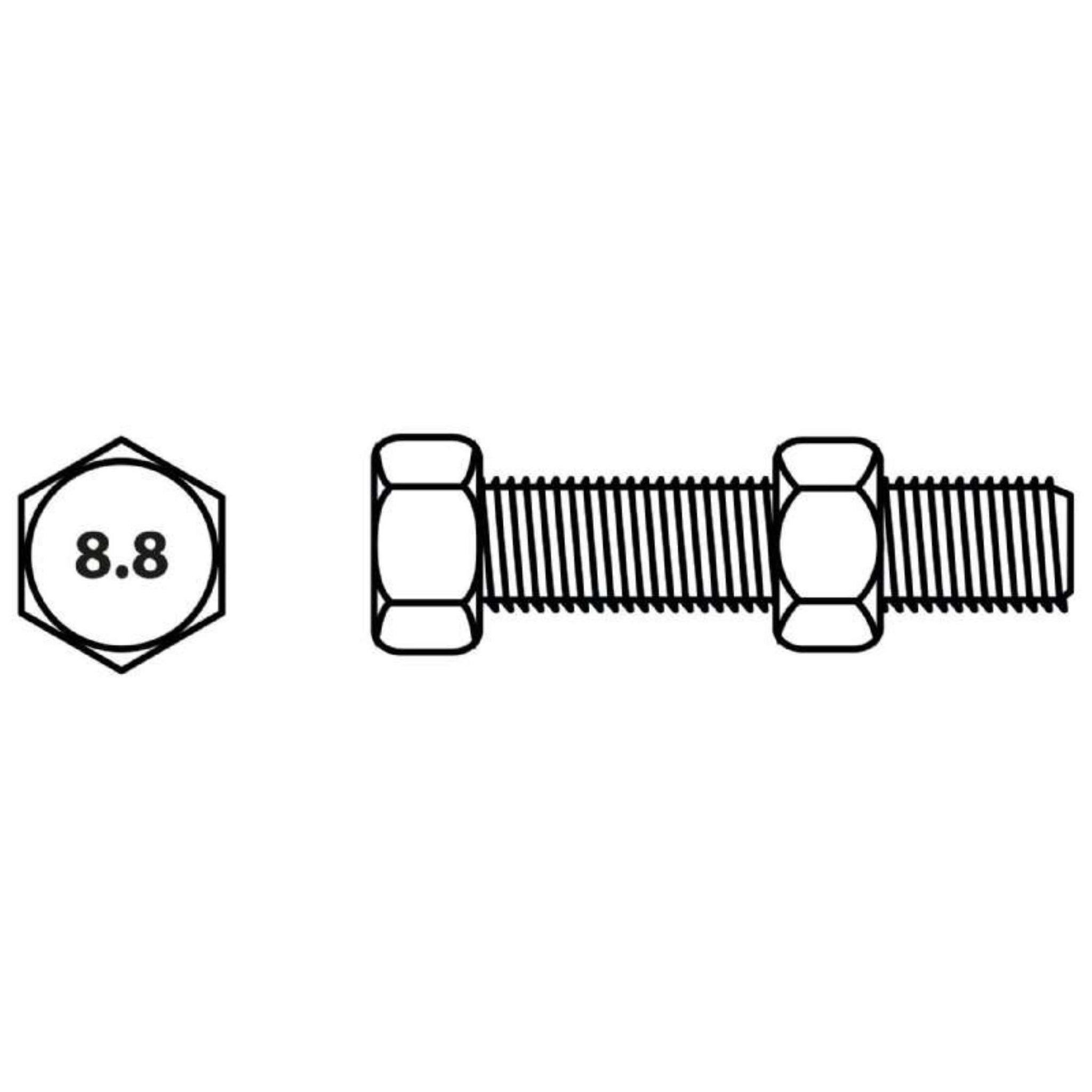 Voir la diapositive 2 :  Boulon tête hexagonale et écrou Vissal finition zinguée Ø10 x 50 mm  lot de 3