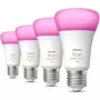  Philips Hue White & Color Ambiance, ampoule LED connectée E27, équivalent 60W, 800 lumen, Pack de 4, compatible Bluetooth