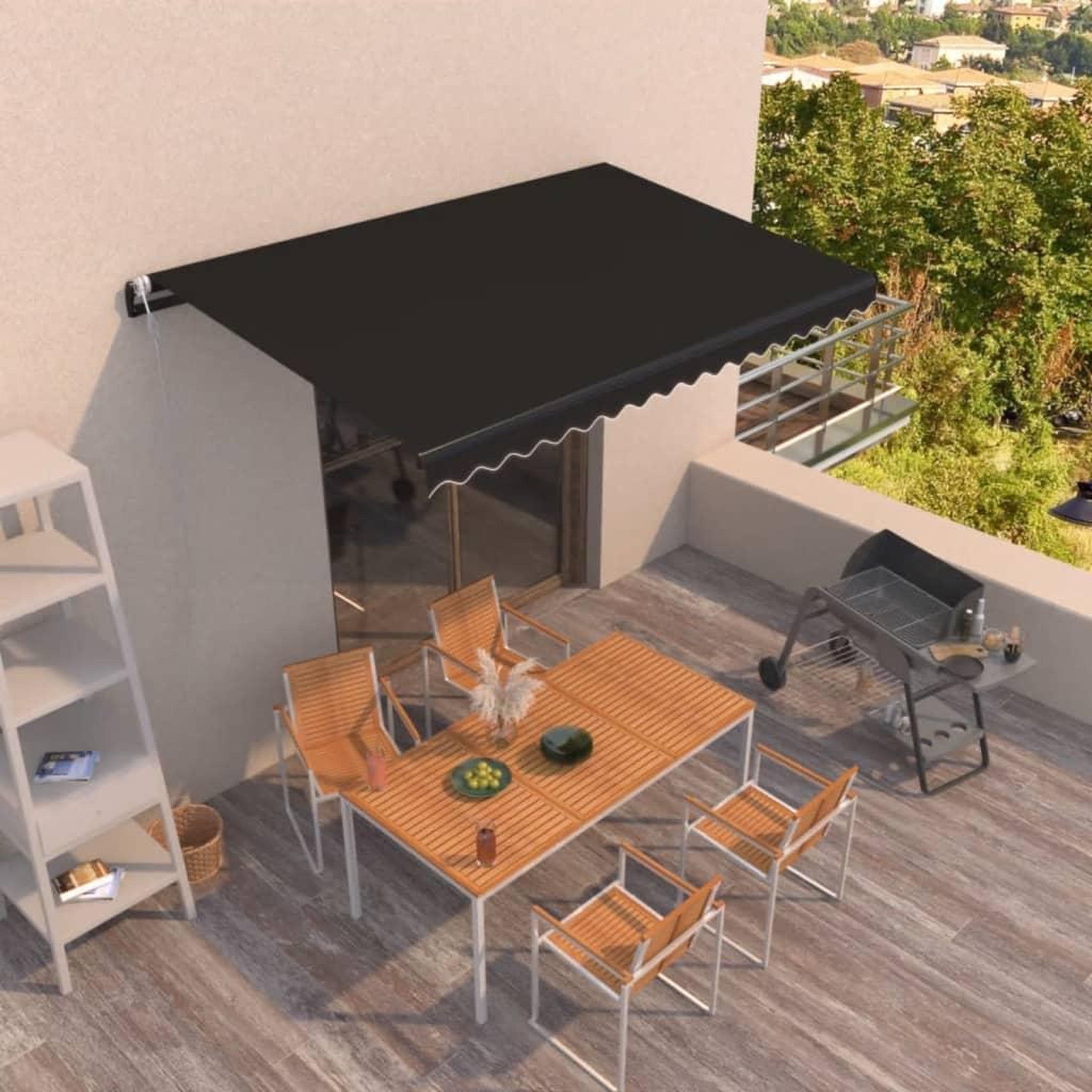 VIDAXL Auvent retractable automatique 400x350 cm Anthracite