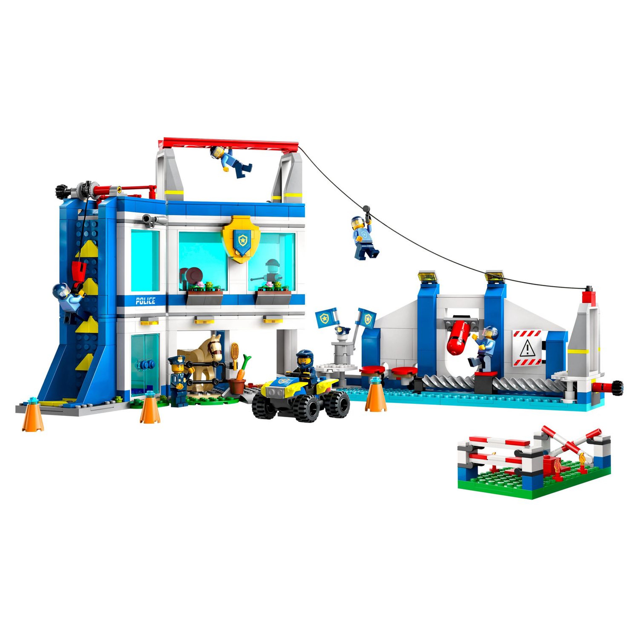 Voir la diapositive 3 : LEGO City 60372 Le centre d'entrainement de la police, avec Course d'Obstacle, Figurine de Cheval, Jouet Voiture, et Minifigurines Policiers, Enfants 6 Ans