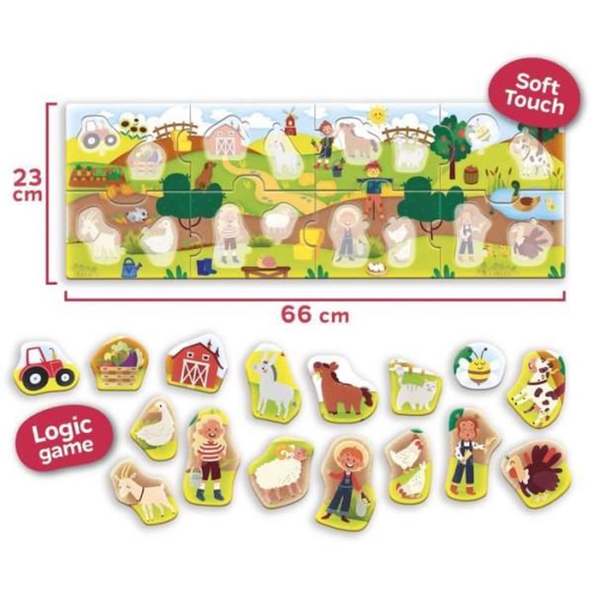 Voir la diapositive 3 : LISCIANI GIOCHI La Ferme - Puzzle panoramique - CAROTINA BABY - Développement de la logique, Motricité fine
