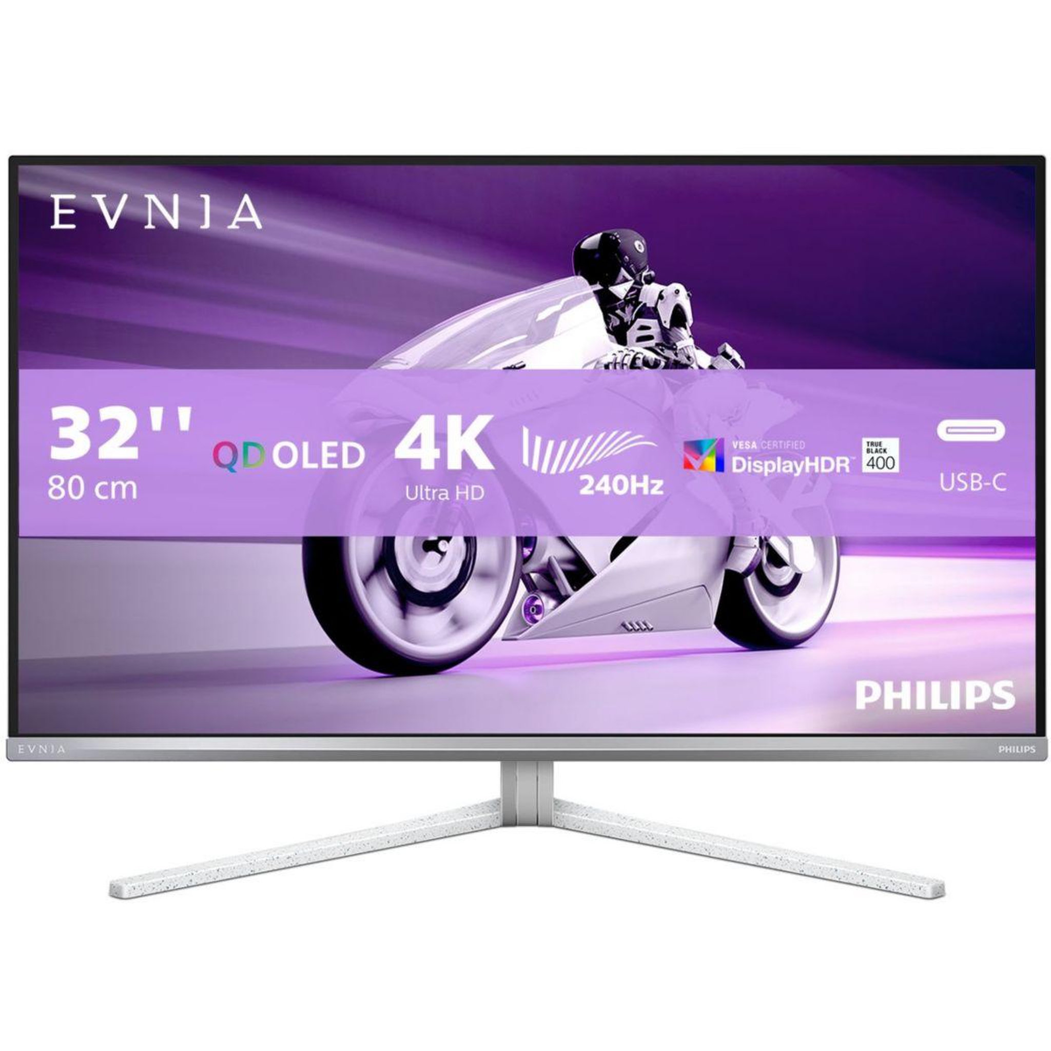 Philips Ecran PC Gamer Evnia 32M2N8900 32  4K 240Hz QD-OLED HDR True Black 400 HDMI 2.1 Ambiglow