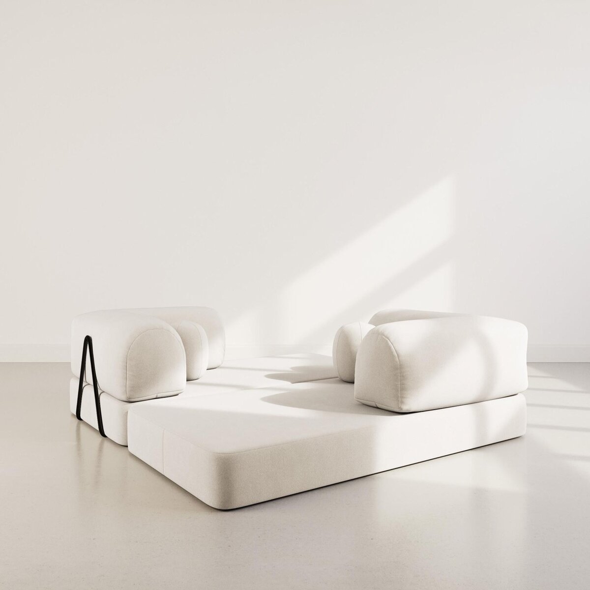 LISA DESIGN Nebula - canapé 3 places convertible en velours texturé