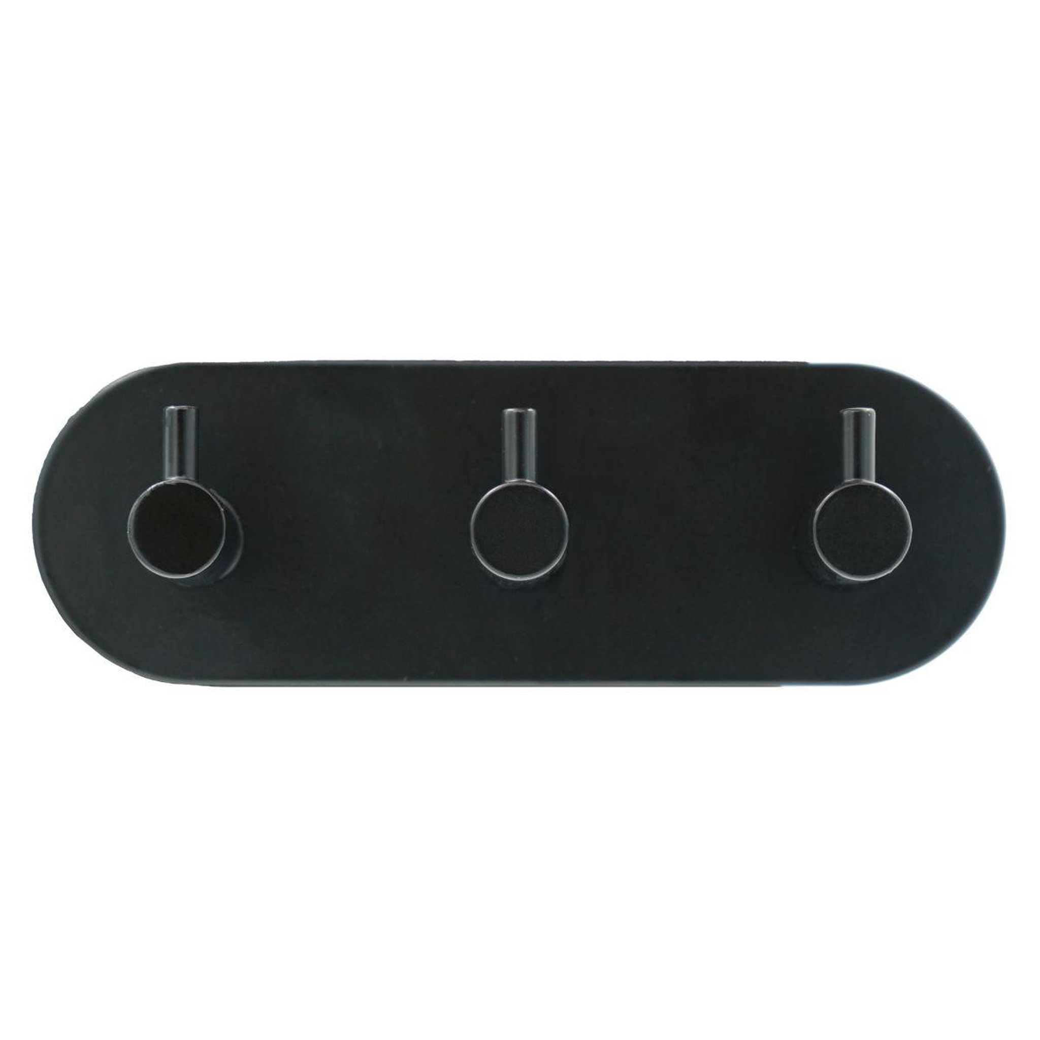 Douceur d'Intérieur Patère adhésive ovale 3 crochets  fixeo  14cm noir