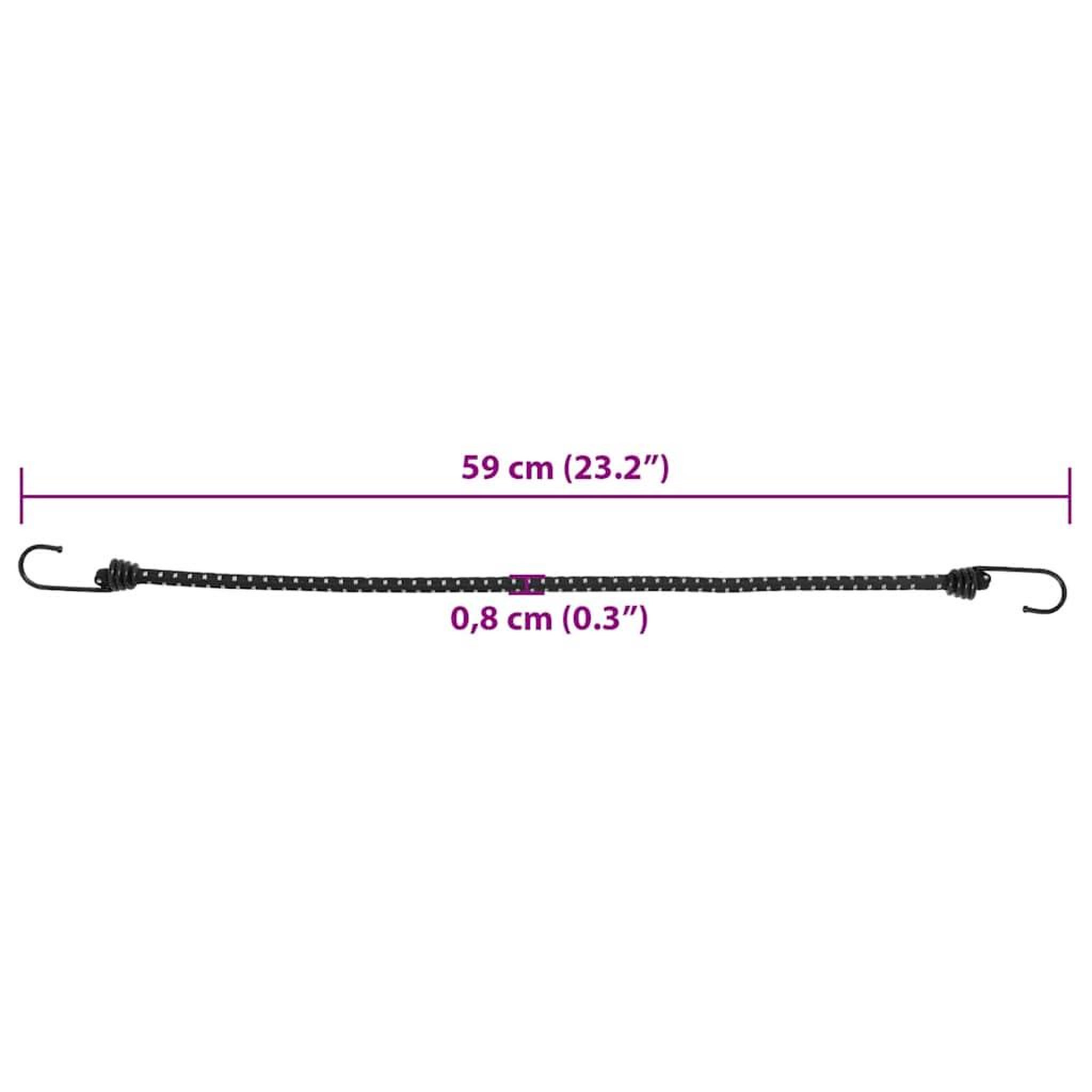 Voir la diapositive 6 : VIDAXL Cordes elastiques avec bandes reflechissantes et crochets 25pcs