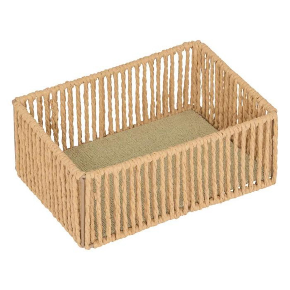 ATMOSPHERA Lot de 3 Paniers Rectangles  Ali  26cm Naturel