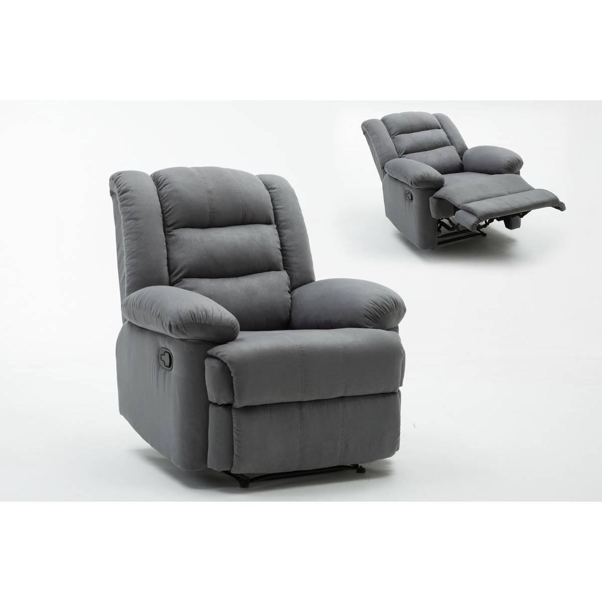 Habitat et Jardin Fauteuil relax  Buckingham  - 85 x 93 x 100 cm - Gris clair
