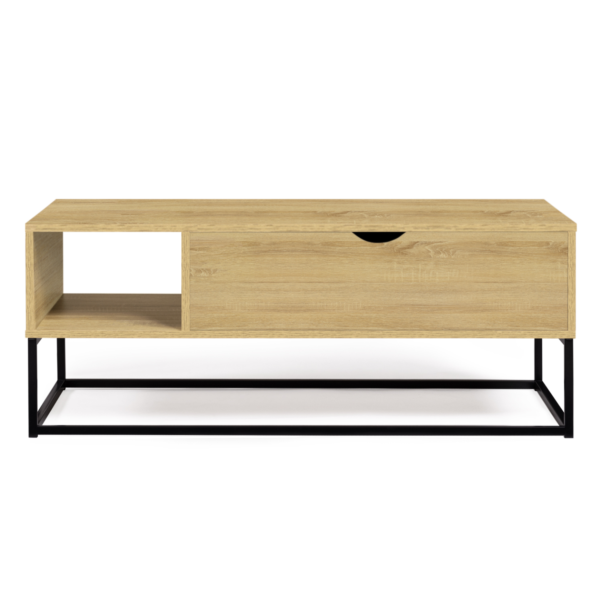 Voir la diapositive 3 : ID MARKET Table basse plateau relevable rectangulaire detroit avec rangements design industriel