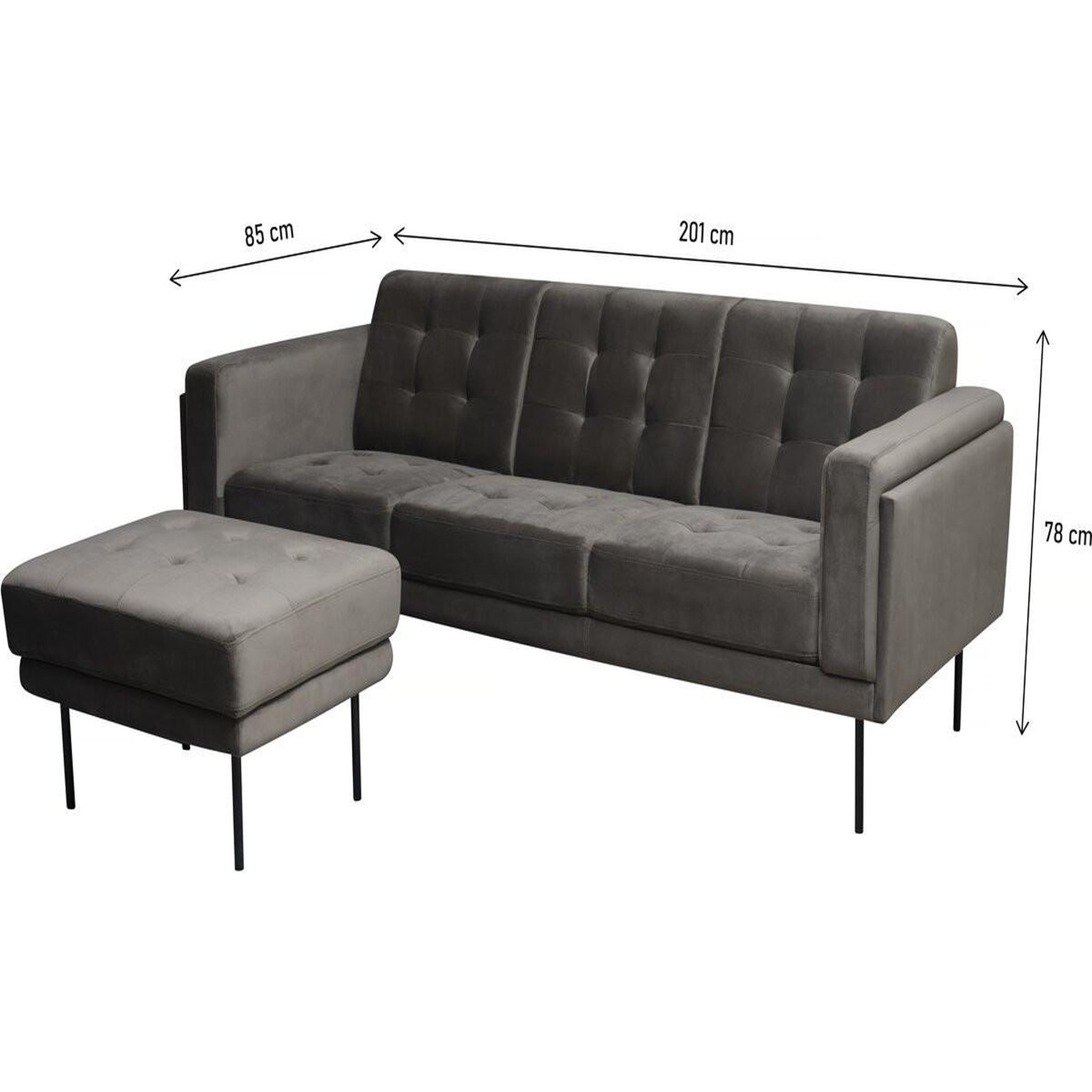 Voir la diapositive 3 : Habitat et Jardin Canapé d'angle reversible en velours  noé  - 3 places - gris
