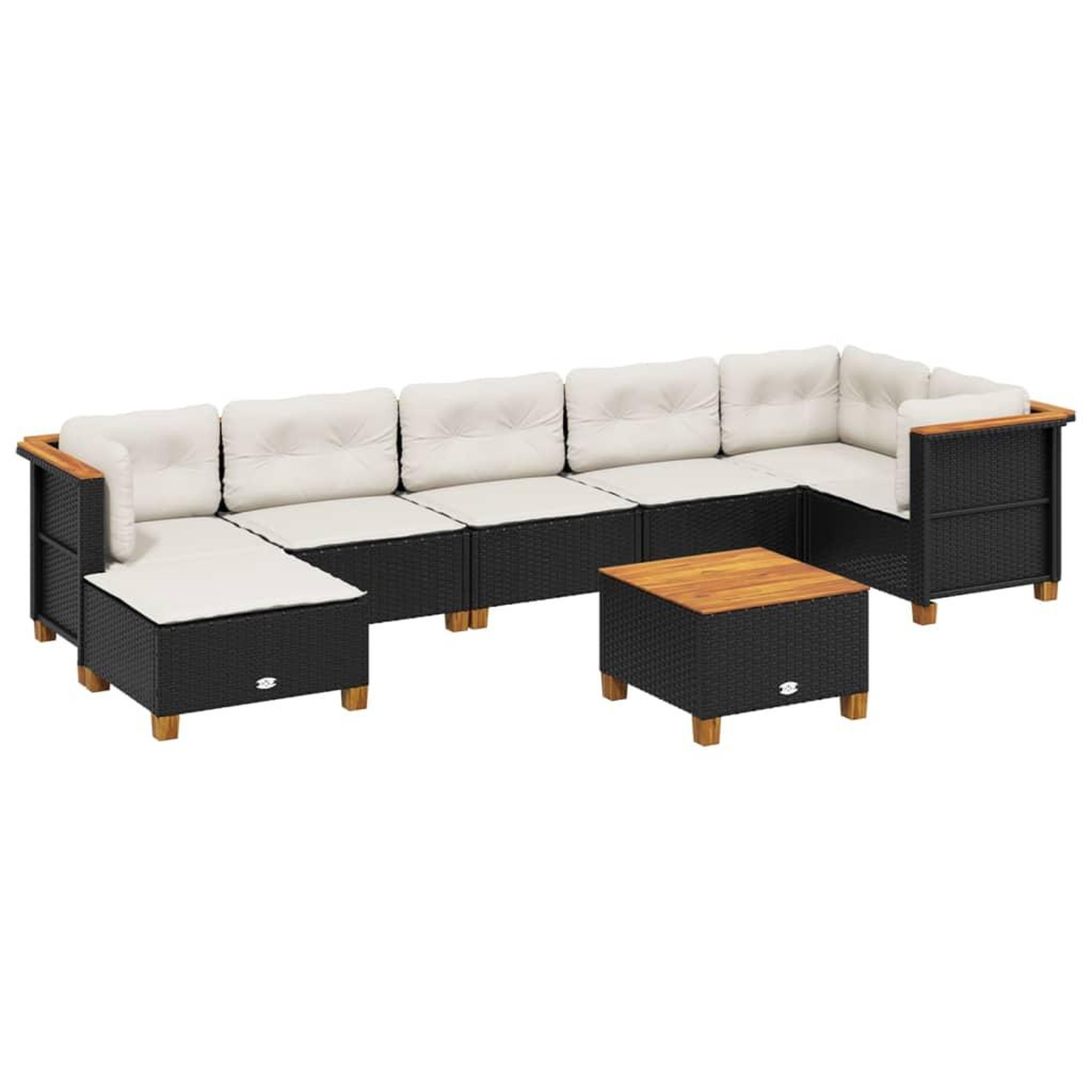 Voir la diapositive 2 : VIDAXL Salon de jardin 8 pcs avec coussins noir resine tressee