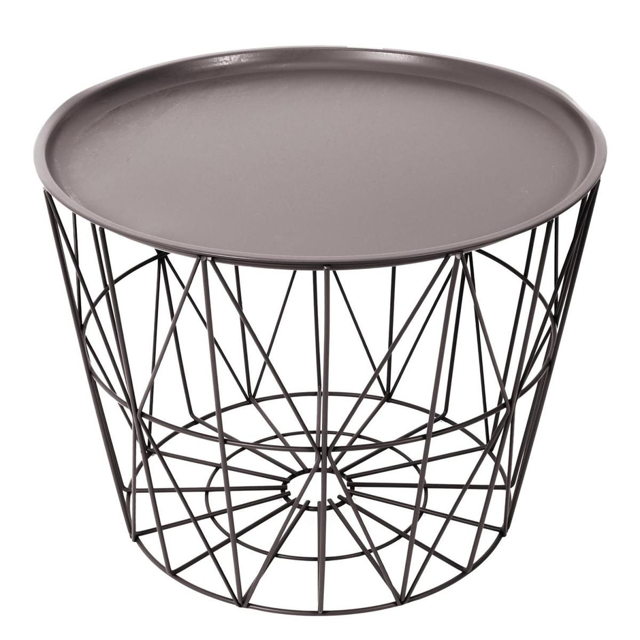 Voir la diapositive 1 : The Home Deco Factory Table d'Appoint Design  Filaire  52cm Taupe
