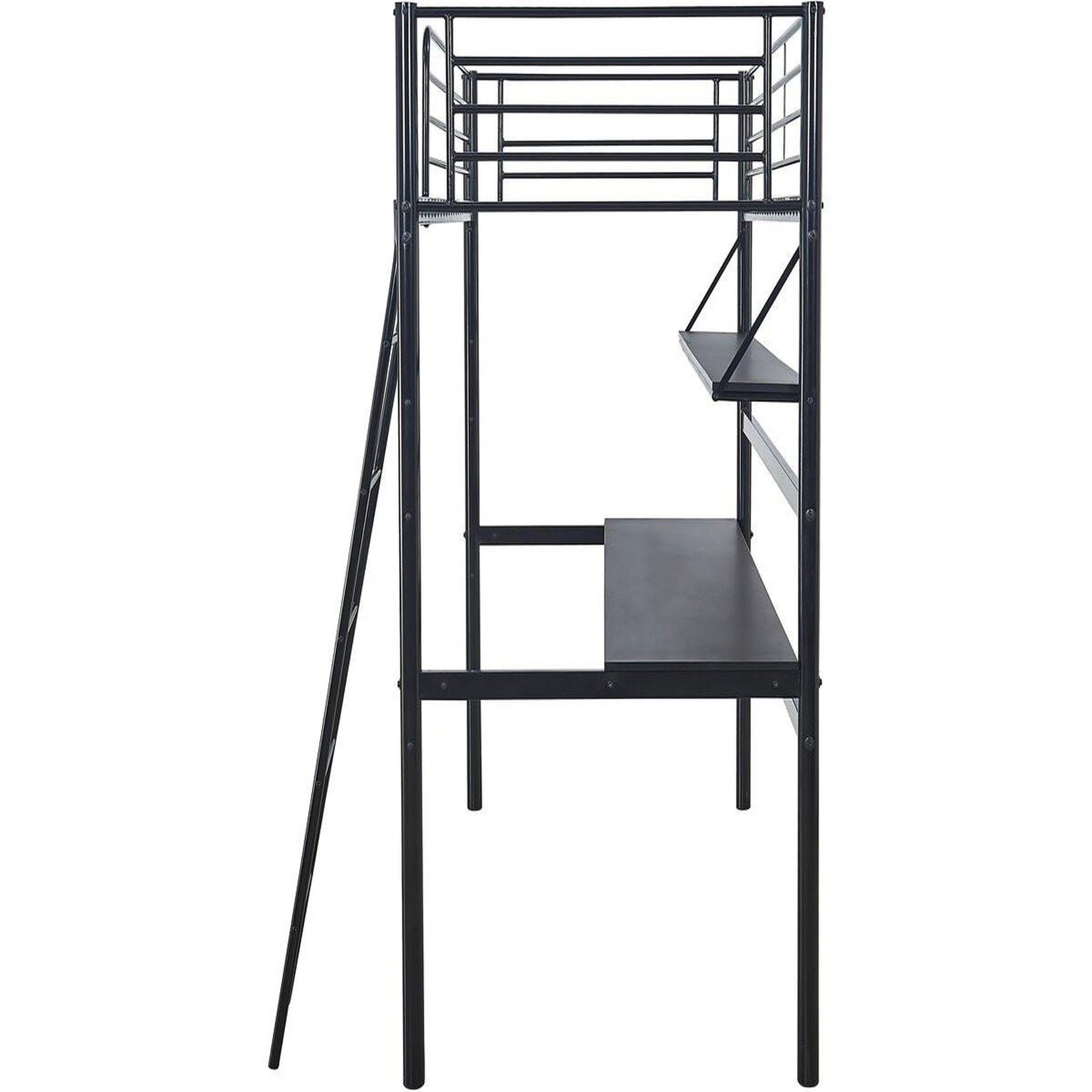 Voir la diapositive 4 : Habitat et Jardin Lit mezzanine avec bureau  alona  - 90 x 190 cm - noir