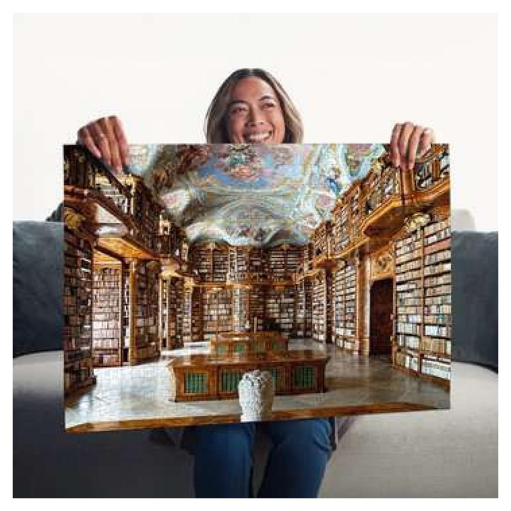 Voir la diapositive 4 : RAVENSBURGER Puzzle La bibliotheque de l abbaye de St Florian 1000 p