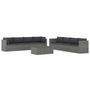 Voir la diapositive 2 : VIDAXL Salon de jardin 9 pcs avec coussins Resine tressee Gris