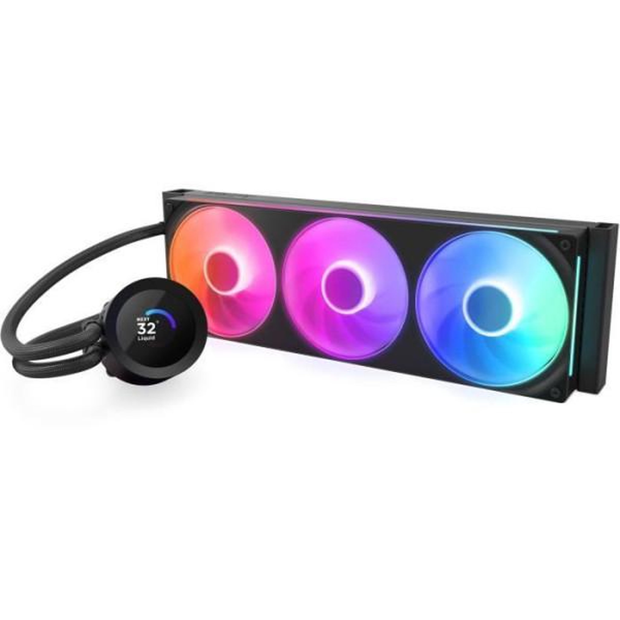 Voir la diapositive 4 : NZXT Watercooling - nzxt - rl-kr360-b2 - kraken plus 360 rgb - écran carré 1.54 personnalisable et ventilateurs rgb - noir
