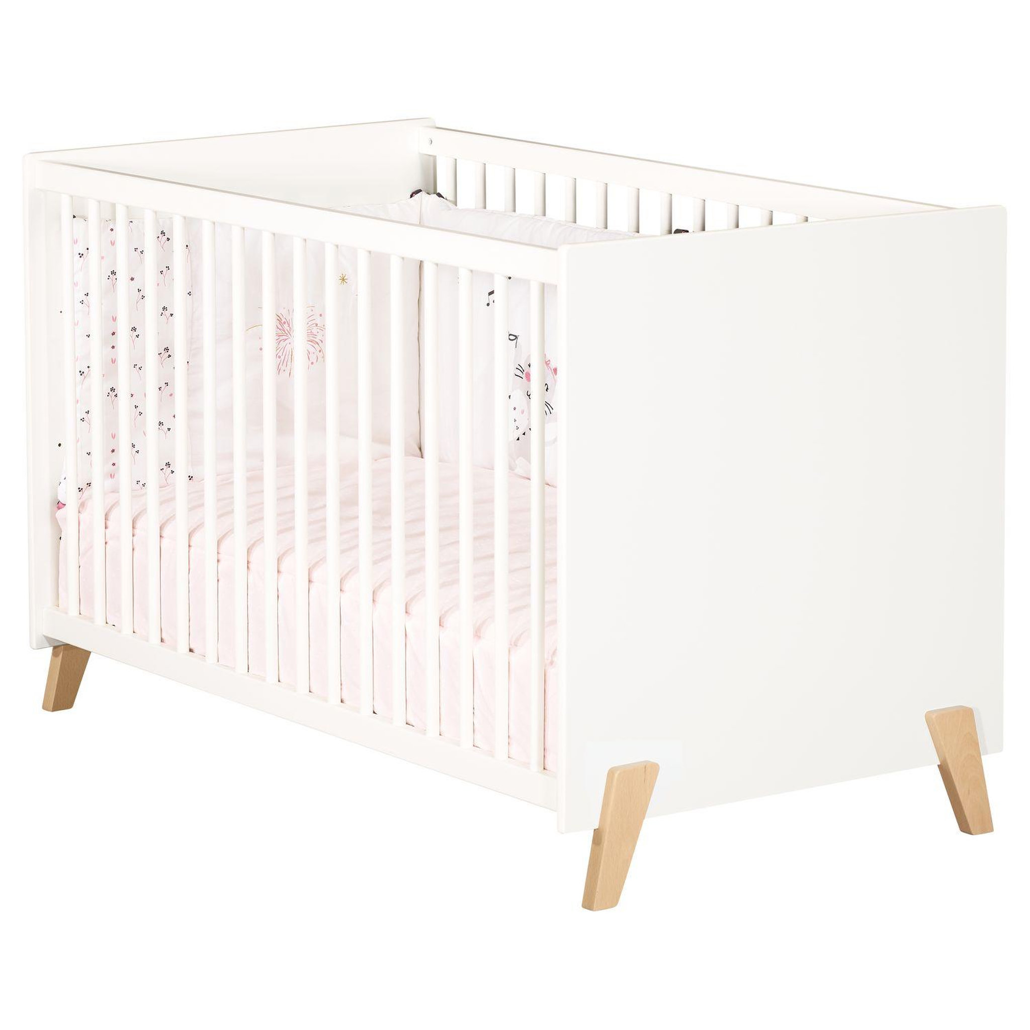 Voir la diapositive 1 : BABY PRICE  Lit bébé sommier réglable 60x120cm JOY coloris naturel  