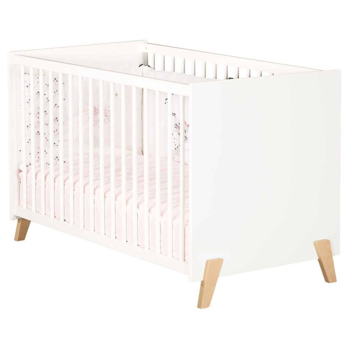 BABY PRICE  Lit bébé sommier réglable 60x120cm JOY coloris naturel  
