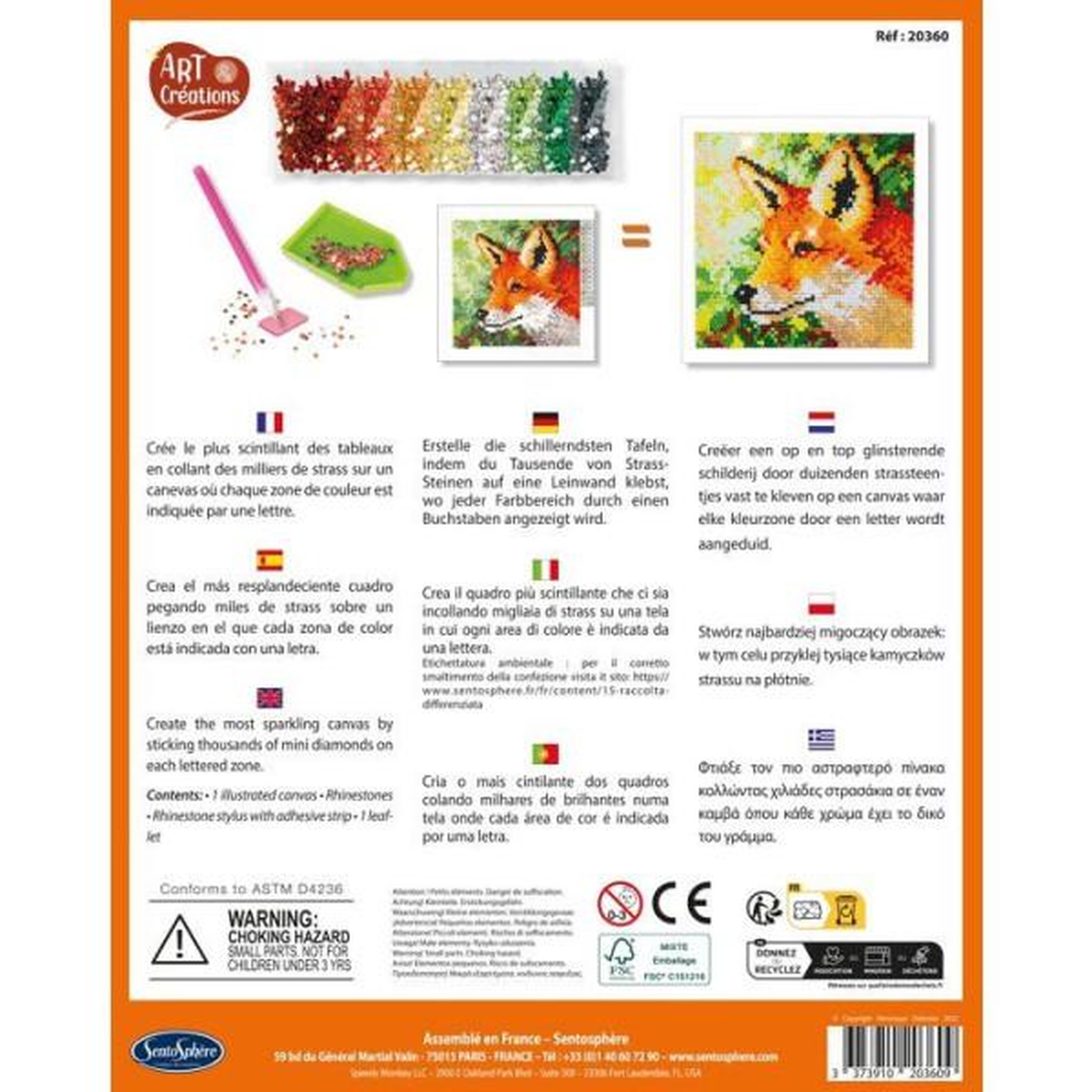 Voir la diapositive 4 : Sentosphere Canevas a diamanter - Renard - Art et creations