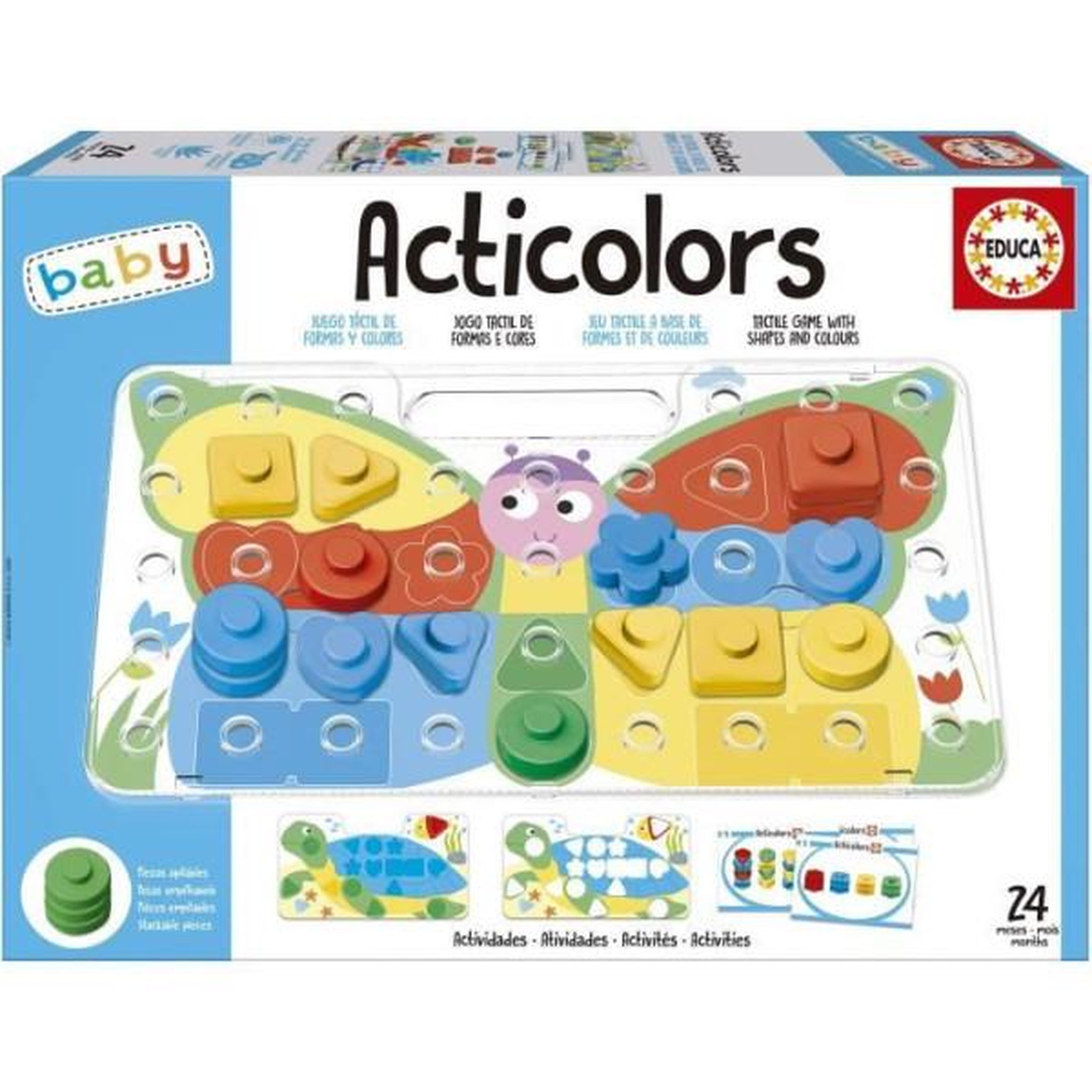 Voir la diapositive 4 : EDUCA Articolors - Jeu éducatif - EDUCA - Empilement de jetons colorés et formes géométriques - Des 2 ans