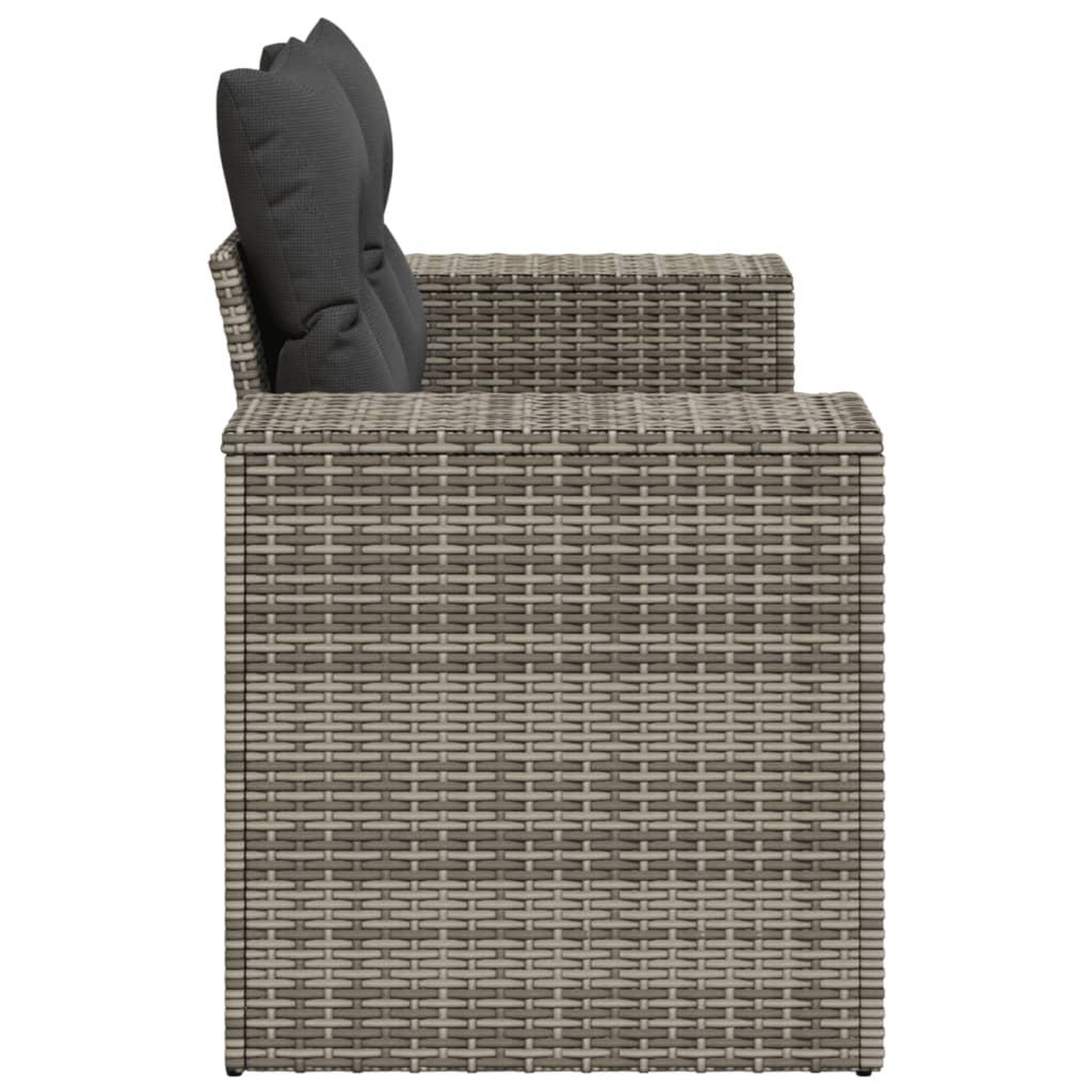 Voir la diapositive 5 : VIDAXL Canape de jardin 2 places avec coussins gris resine tressee