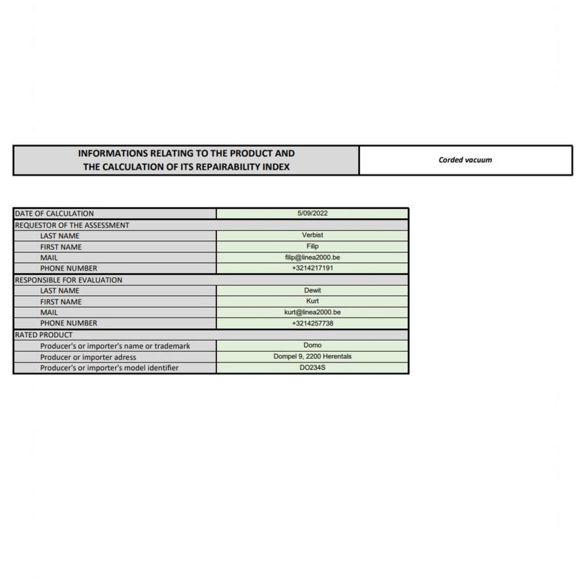 Domo Aspirateur à main 700w - do234s