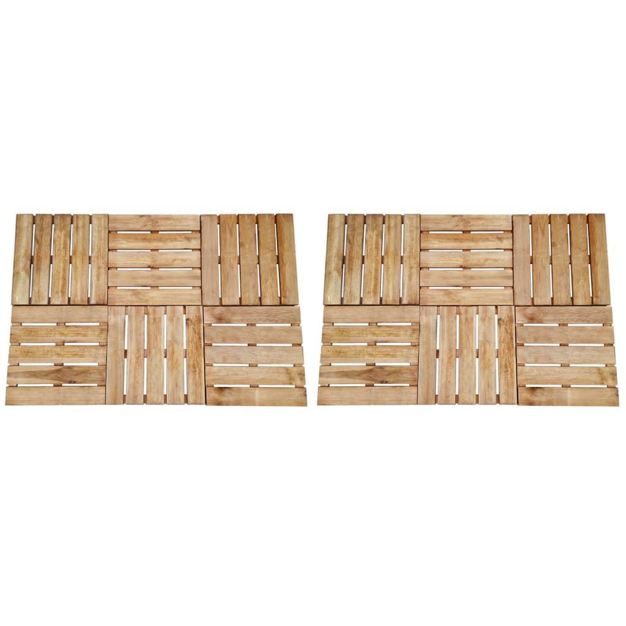 Voir la diapositive 1 : VIDAXL Dalles de terrasse 12 pcs 50x50 cm Bois Marron
