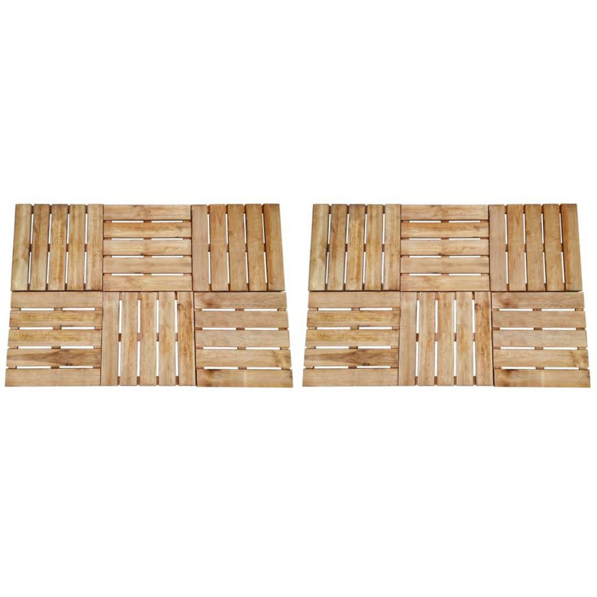 VIDAXL Dalles de terrasse 12 pcs 50x50 cm Bois Marron