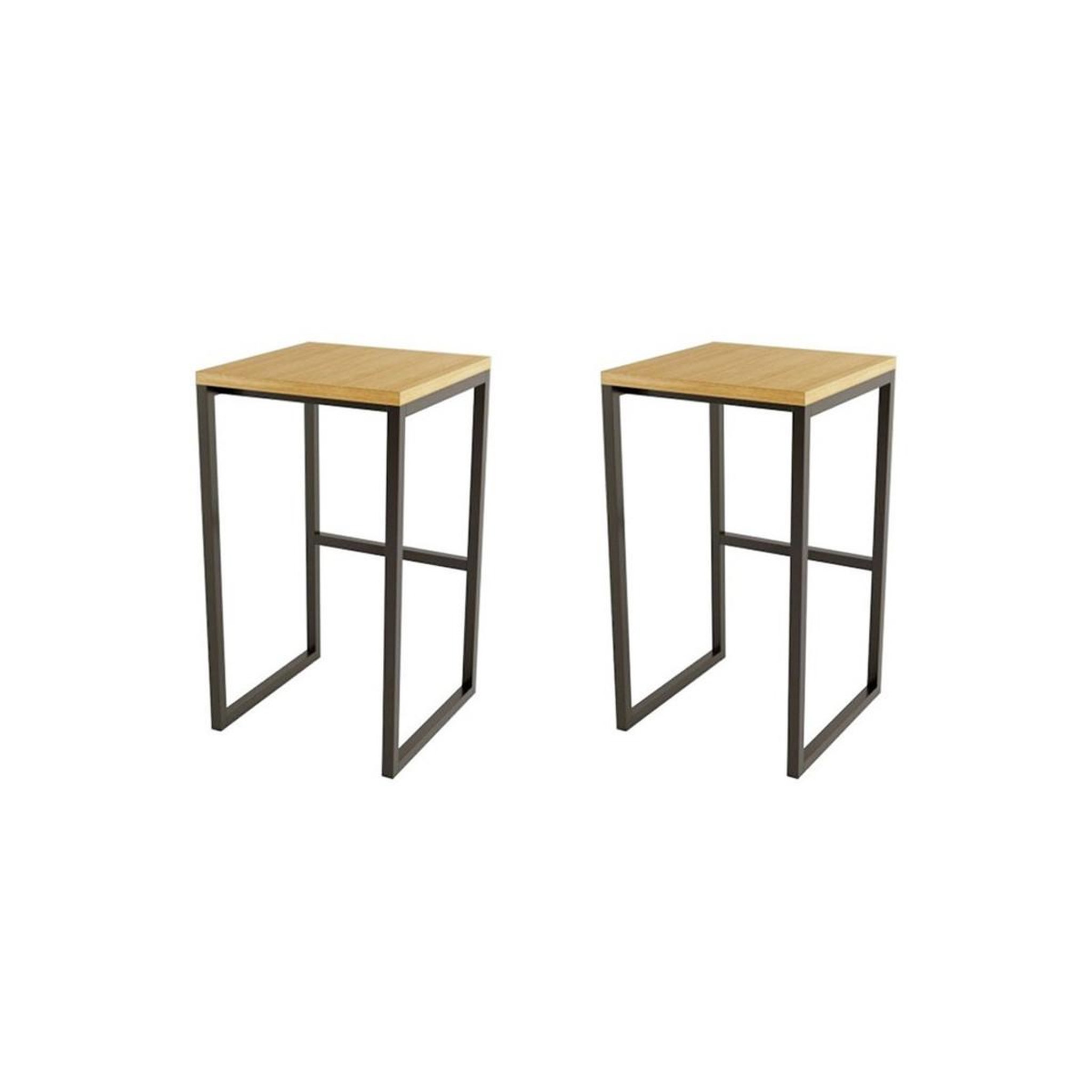 Paris Prix Lot de 2 tabourets design  frame  65cm chêne & noir