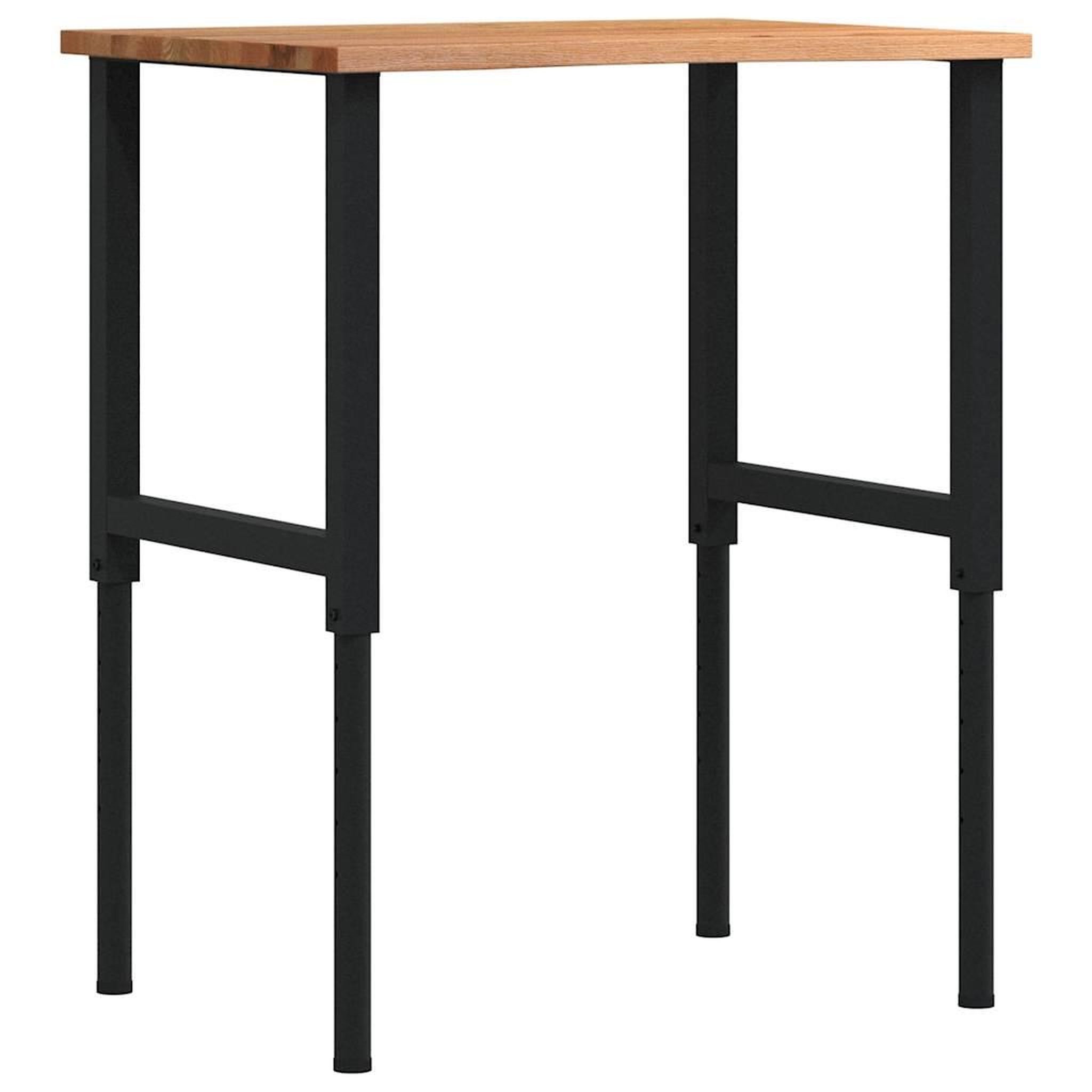 Voir la diapositive 2 : VIDAXL Etabli marron clair 80x60x(71,5-98) cm bois de chene massif
