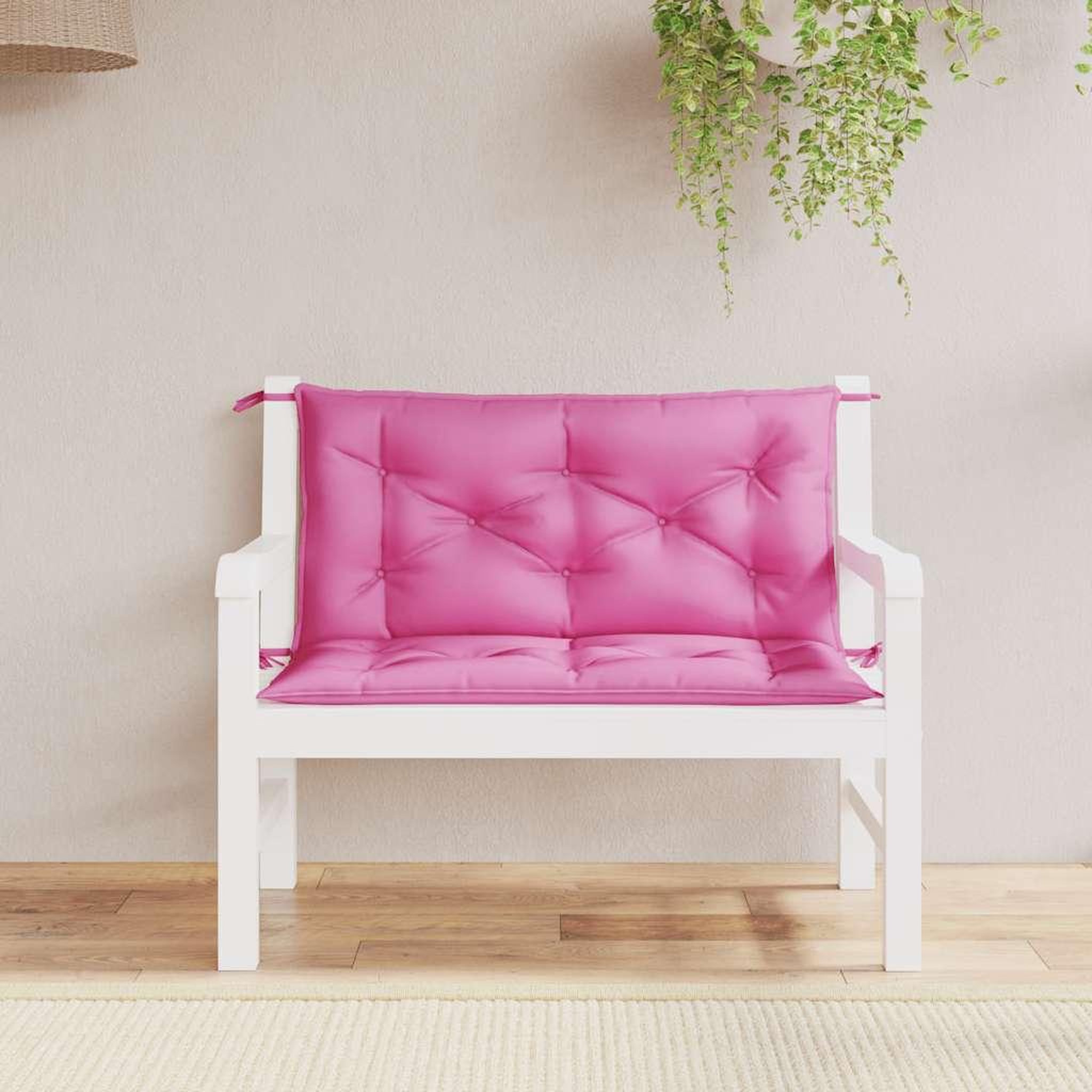 Voir la diapositive 3 : VIDAXL Coussins de banc de jardin lot de 2 rose 100x50x7 cm tissu
