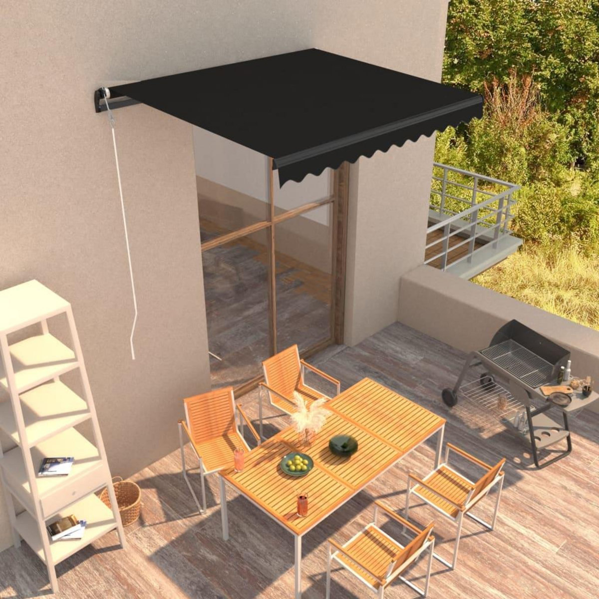 VIDAXL Auvent manuel retractable 300x250 cm Anthracite