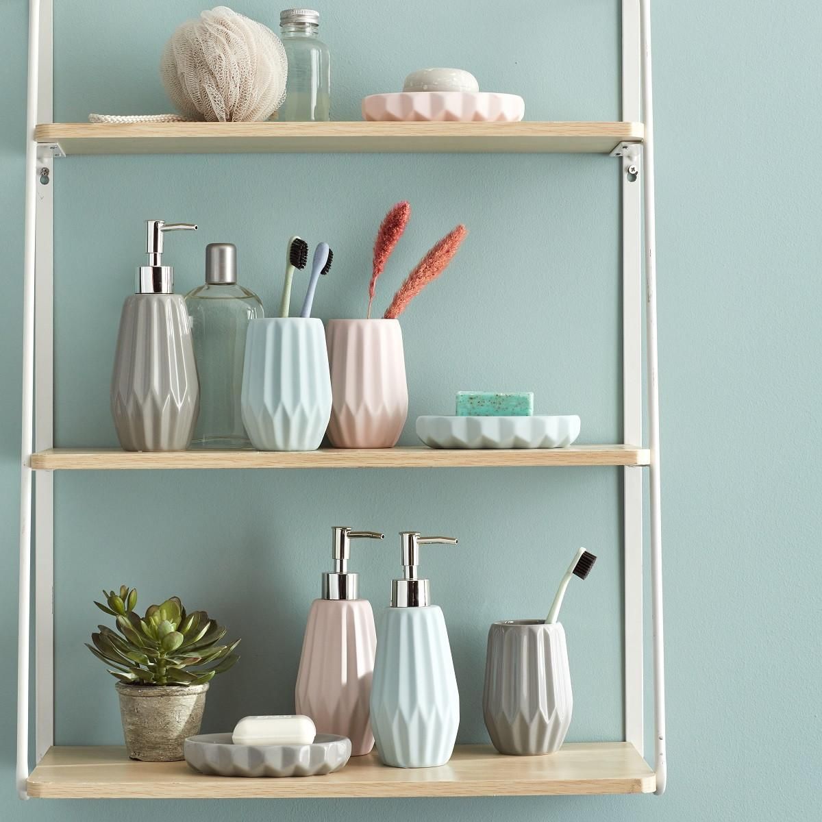 GUY LEVASSEUR Set salle de bain à relief 3 pièces céramique