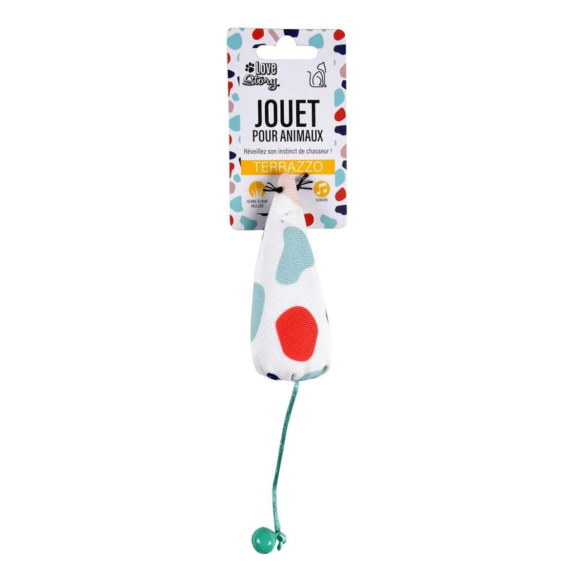 Paris Prix Jouet Souris pour Chat  Terrazzo  20cm Multicolore