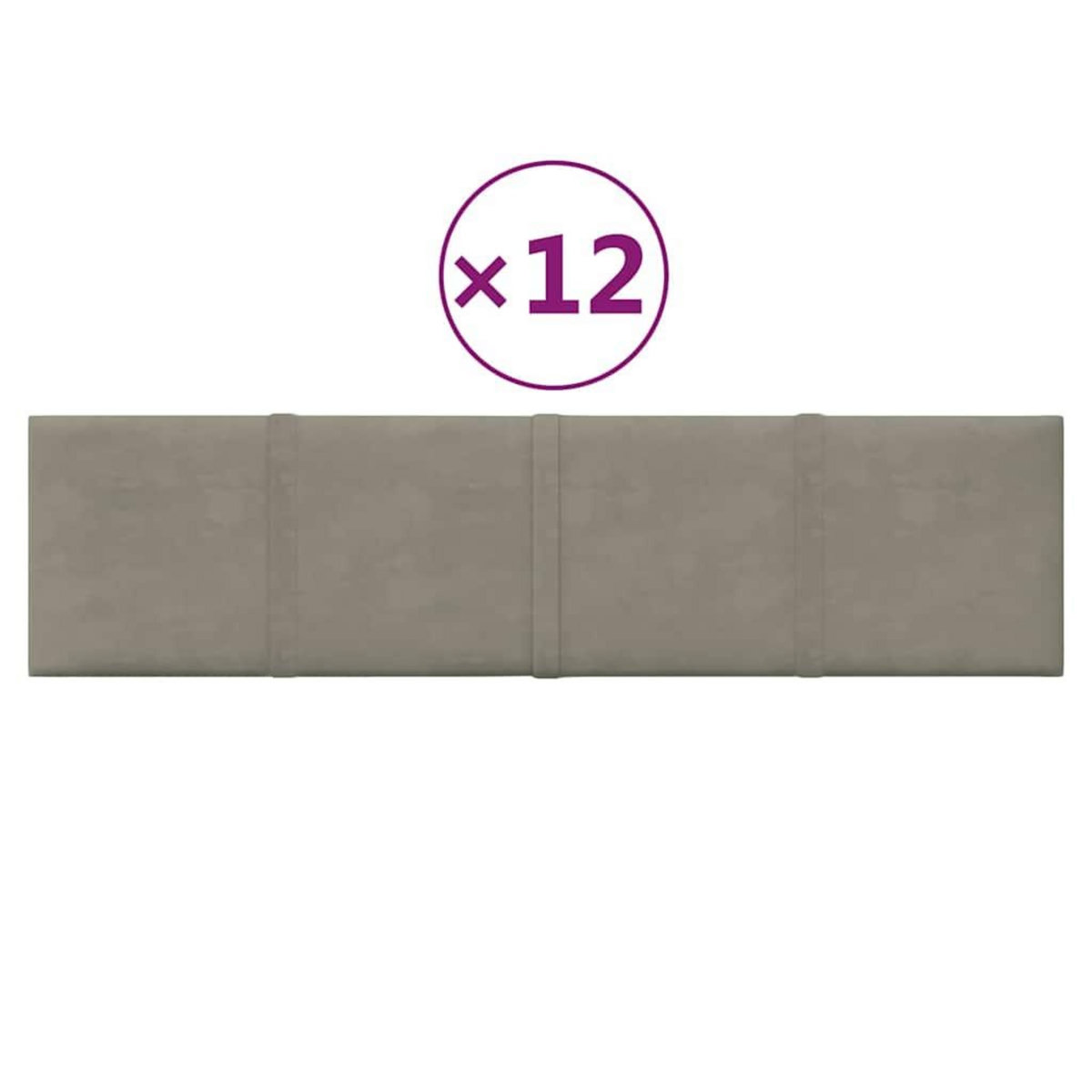 VIDAXL Panneaux muraux 12 pcs Gris clair 60x15 cm Velours 1,08 m^2