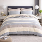Home collection Parure housse de couette 3 pcs 240x220 cm en percale de coton 80 fils Orly